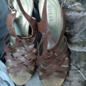 Guess brown wedges size 9.5